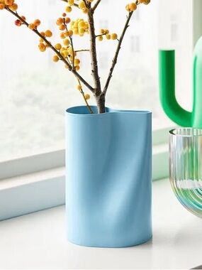IKEA - CHILIFRUKT - vase/watering can, bright blue - steel